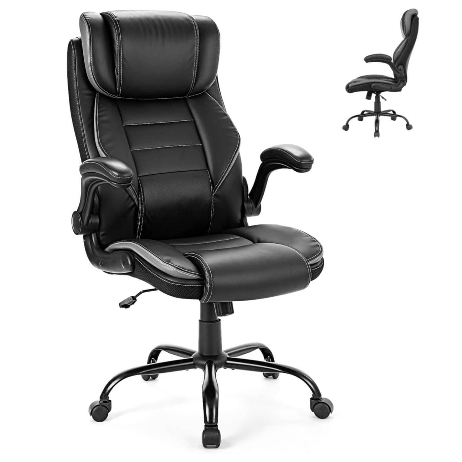 Executive Ergonomic Office Chair, Adjustable Computer Chair with Flip Up Armrests