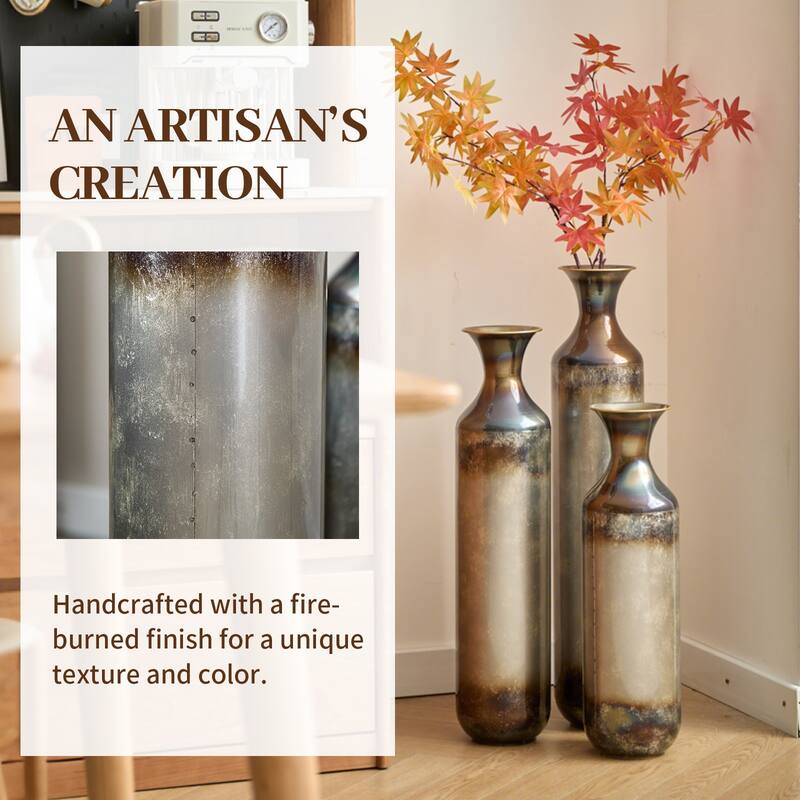 Hand-Woven PVC Rattan Floor Vase