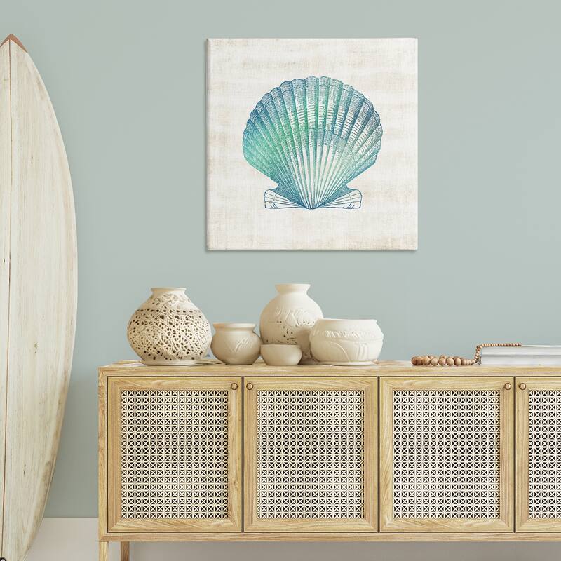 Stupell Gradient Clam Seashell Canvas Wall Art Design By Susan Arnot