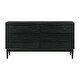 preview thumbnail 15 of 47, Artemio Black or Walnut Wood 4 Piece Bedroom Set with Grey Upholstered Headboard