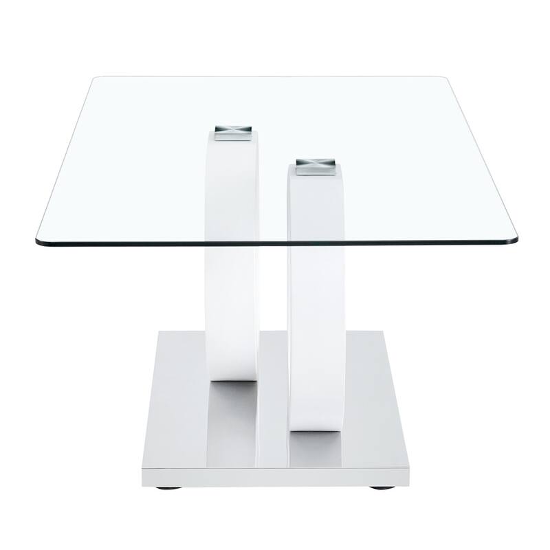 Glass Top Coffee Table with MDF Base for Living Rooms and Lounge Areas