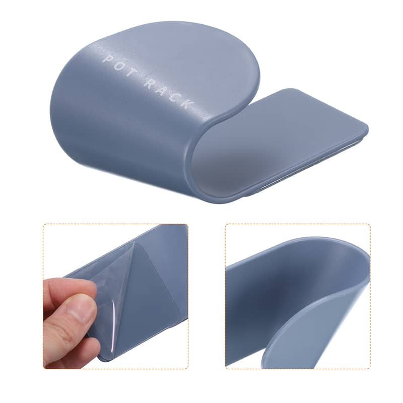 4 Pairs of Adjustable Wall Mount Pot Lid Holder Easy to Install