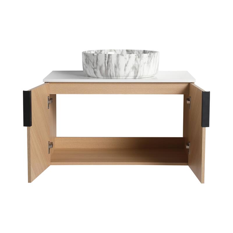Bathroom Vanity With Sink In 30/36 Inch, Floating Bathroom Vanity With 2 Soft Close Doors
