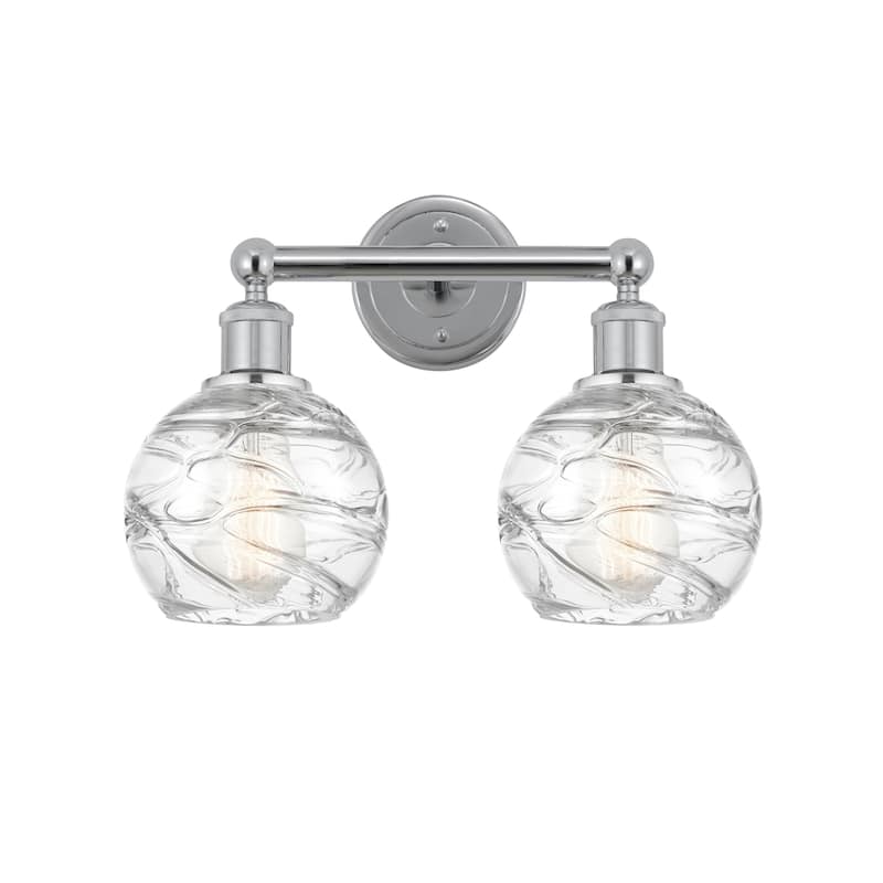 Innovations Lighting 616-2W-11-15 Athens Vanity Athens Deco Swirl 2 - Polished Chrome / Clear Deco Swirl