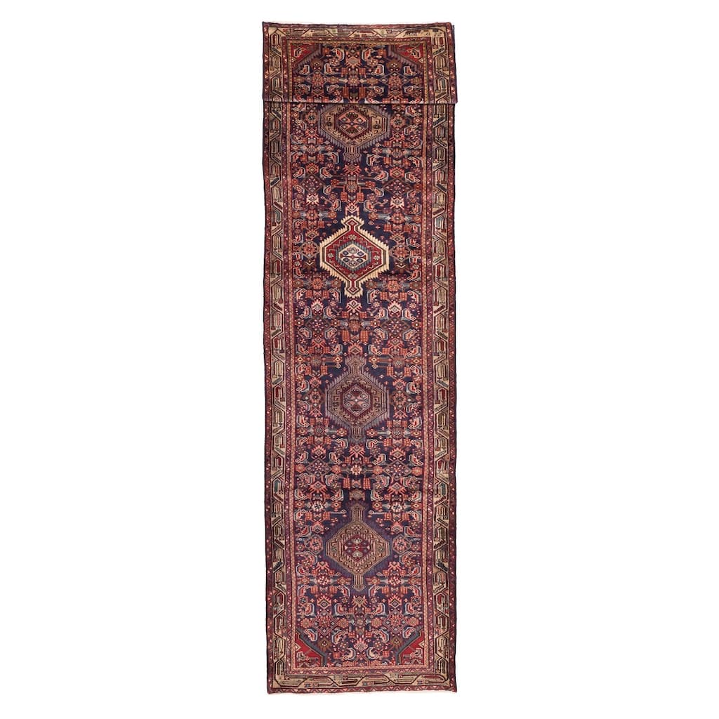 ECARPETGALLERY Hand-knotted Konya Anatolian Dark Navy Wool Rug - 3'7 x 16'5