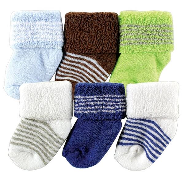 slide 1 of 1, Luvable Friends Baby Boy Newborn and Baby Socks Set, Green Frog, 0-3 Months - Green Frog 0-3 Months - Green Frog