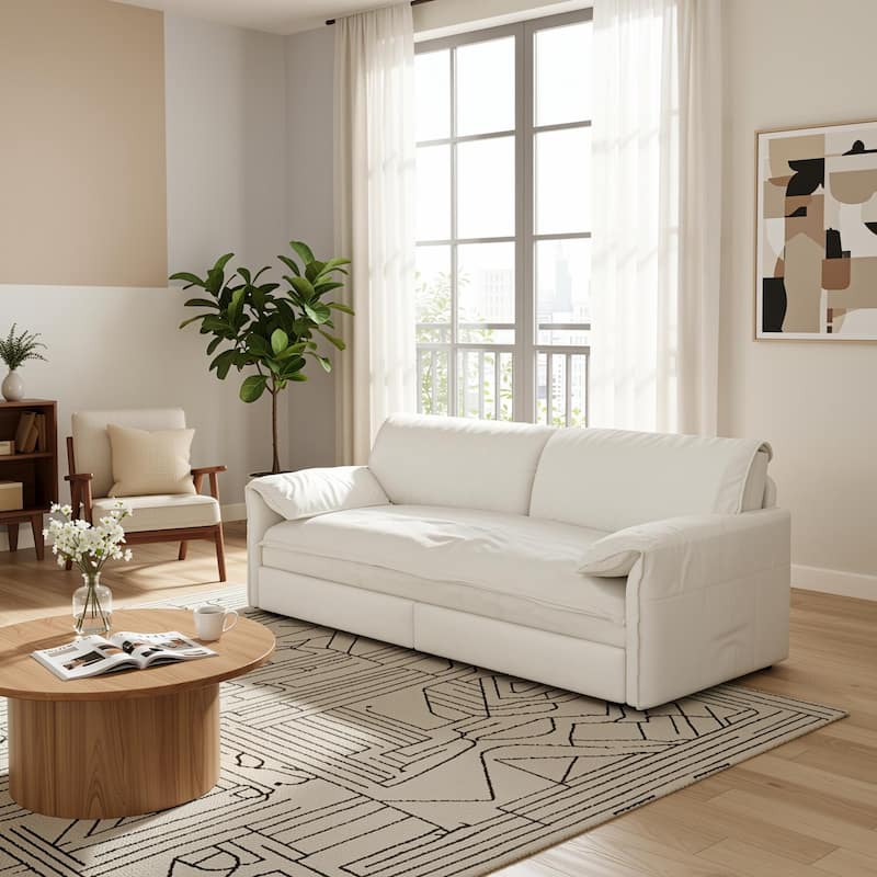 Homy Casa 66" Queen Pull-Out Sofa Bed with Storage, Velvet Loveseat, Designed for Everyday Living Work, Relax, Sleep