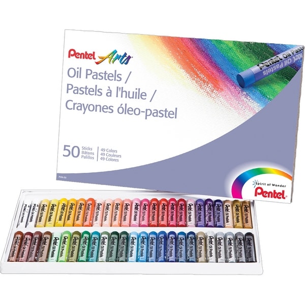 Pentel Oil Pastels 50/Pkg-Assorted Colors