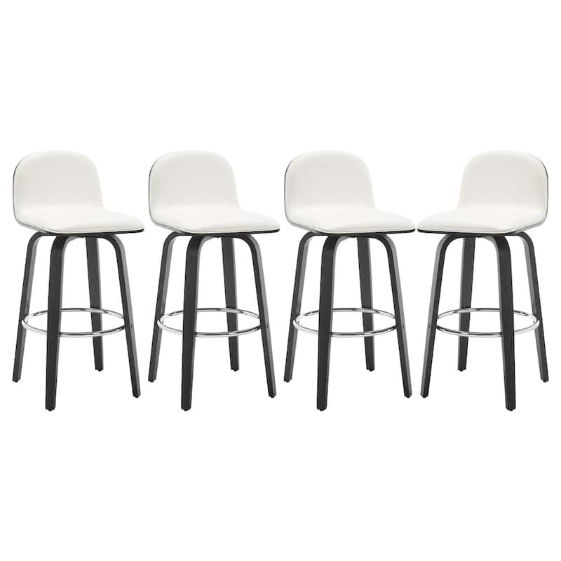 Faux Leather Upholstered Swivel Counter/ Bar Stools with Wood Frame