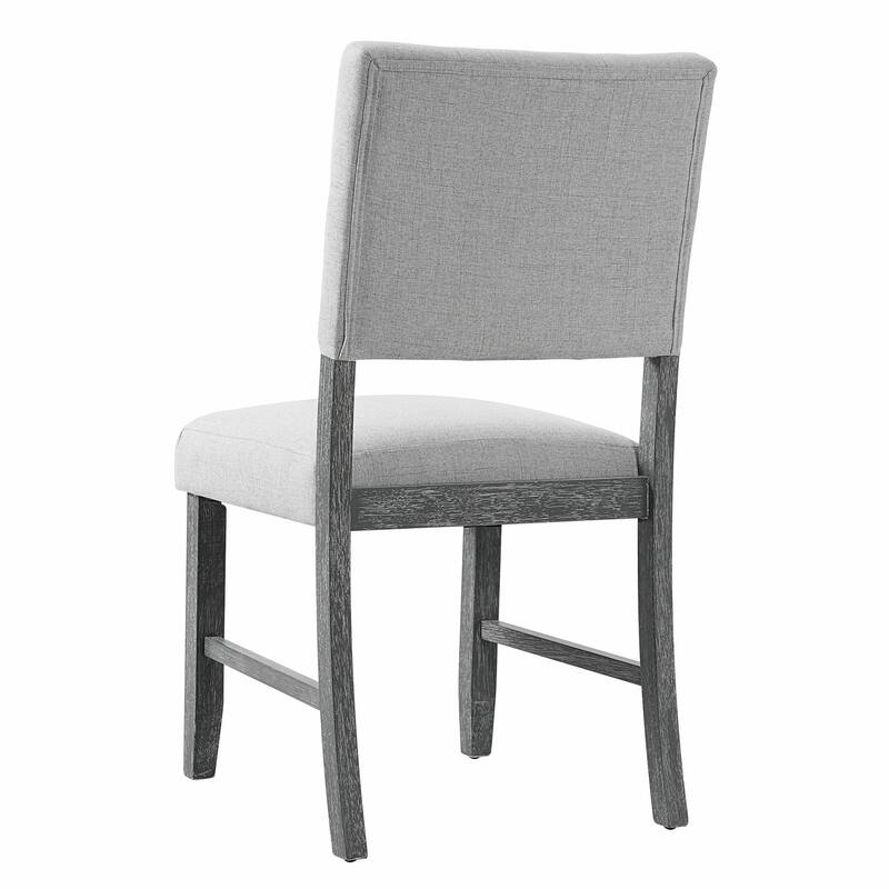 Farmhouse Dining Chairs Set of 4 - Upholstered Beige & Gray