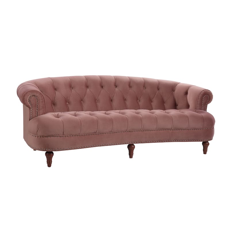La Rosa 84" Mid-Century Modern Velvet Upholstered Chesterfield Tufted Sofa