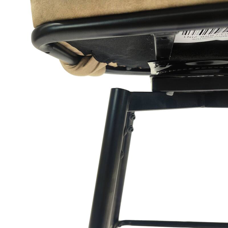 360 Swivel Linen Woven Bar Stool 2pcs Bar Stools with Back Footrest