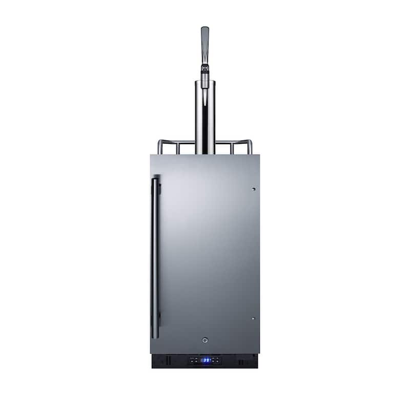 Summit 15 Inch Wide 2.9 Cu. Ft. Built-In or Free Standing Single Tap - Stainless Steel / Black