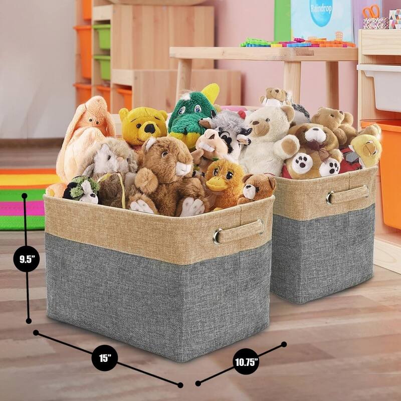 Sorbus Fabric Storage Bins for Shelves 15" Large Sturdy Collapsible Storage Baskets with 2 Handles (6 Pack)