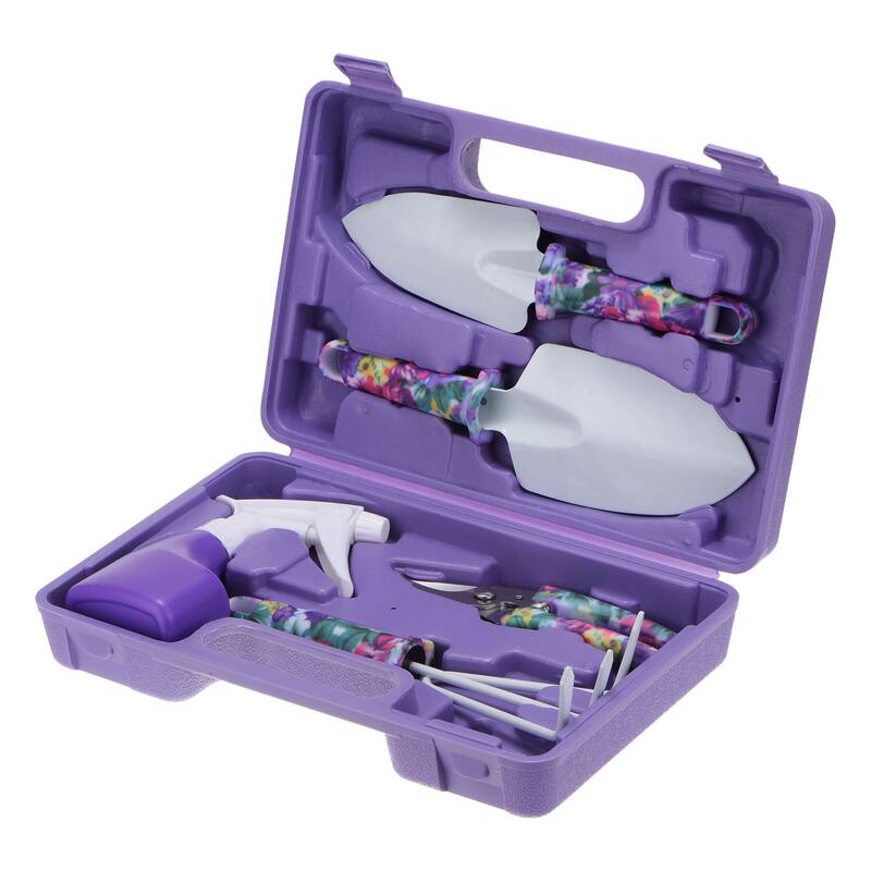 1 Set Garden Tool Set 5 Pieces Plastic Kits for Gardening, Purple