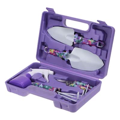 1 Set Garden Tool Set 5 Pieces Plastic Kits for Gardening, Purple
