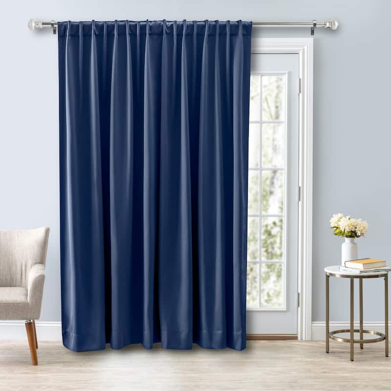 Gorgeous Ultimate BlackOut 2-Way Pocket Double Wide Curtain Panel - 112"W x 84"L - Blue