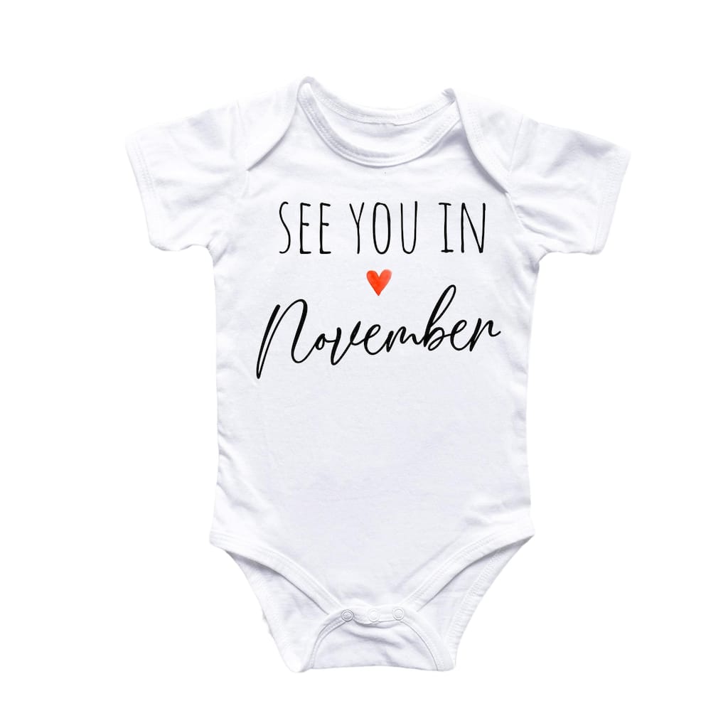November Baby Announcement - Baby Boy Girl Clothes Infant Bodysuit Funny Cute Newborn