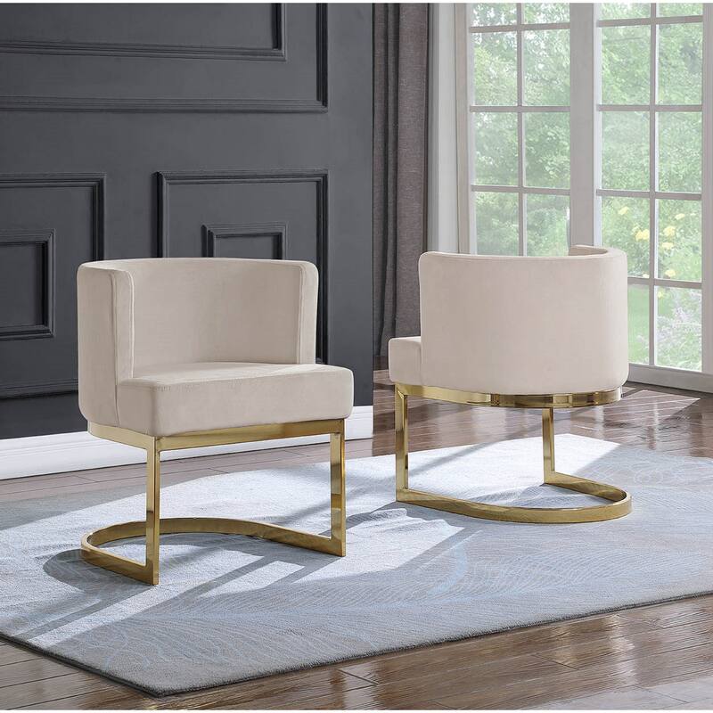 Best Quality Furniture Leisure Chair with Gold Base (Single) - Beige/Cream