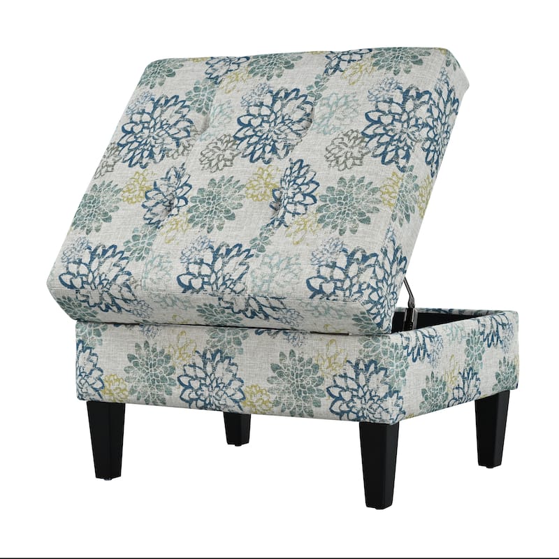 Zahra Tufted Fabric Storage Ottoman by Christopher Knight Home