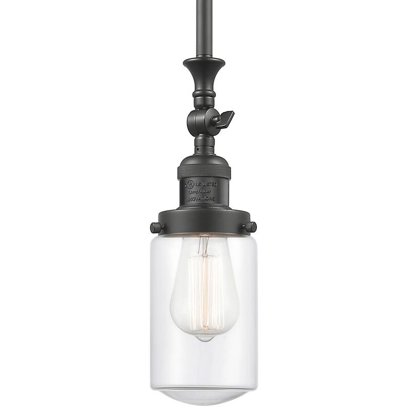 Innovations Lighting Dover 5" Wide Mini Rod Hung Adjustable Pendant - Oil Rubbed Bronze / Clear