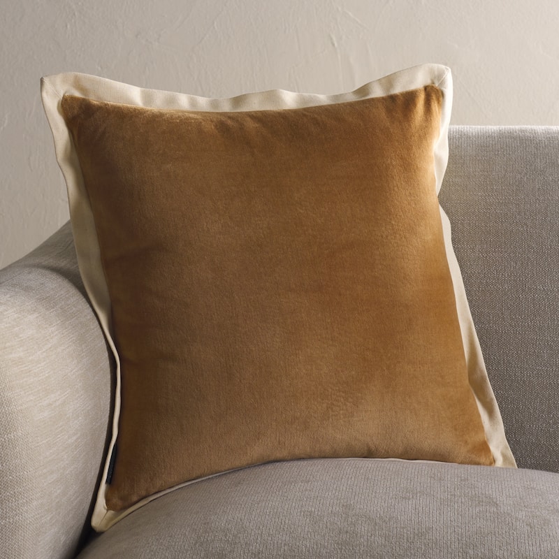 SAFAVIEH Home Jordy Decorative Pillow - Camel/Natural - 18x18-inch Square
