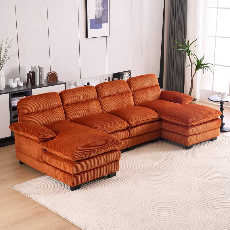 111.8" U-shaped profile sofa, including two single seats and two chaise