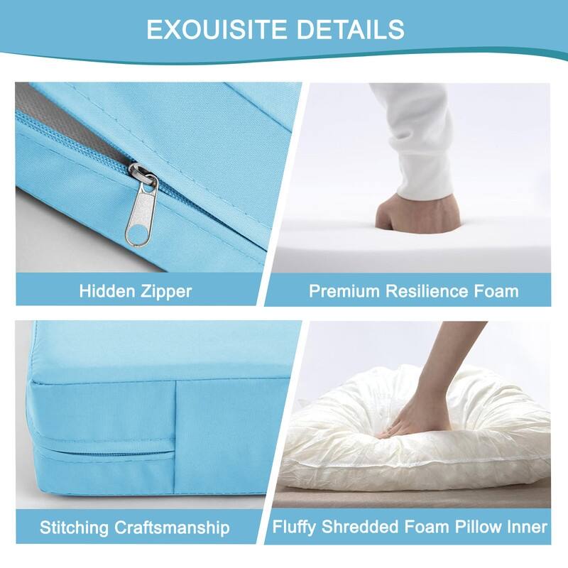 Outdoor Loveseat Cushion Set (Set of 1 Seats,48x24in, 2 Backs,24x18in )