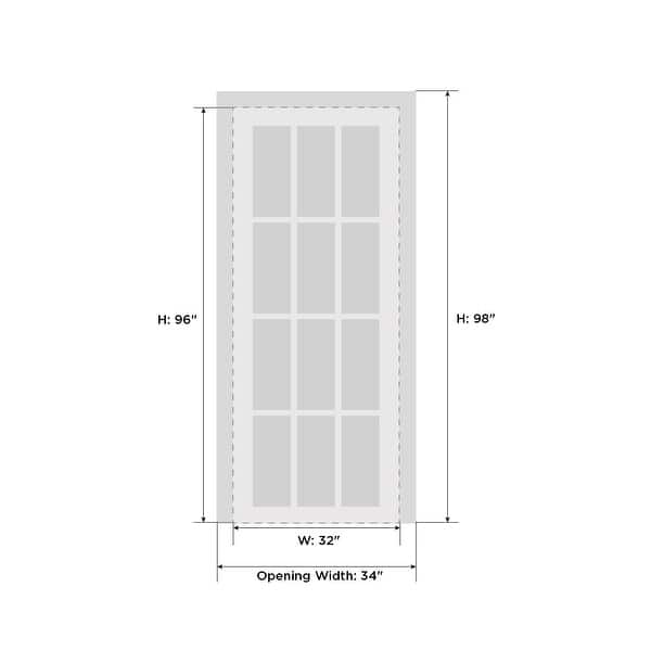 dimension image slide 10 of 22, Interior Solid French Door / Mela 0755 Painted White / Single Regular Panel Frame Handle / Bathroom Bedroom Modern Doors