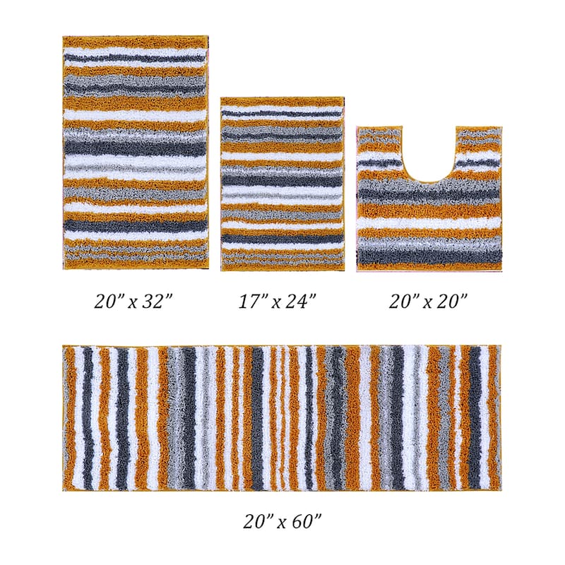 Better Trends Bath Rug 100% Polyester Super Absorbent Anti-Skid TPR Backing Bathroom Rug For Shower,Sink Mats Griffie Collection