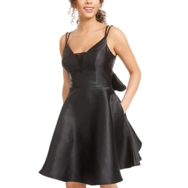 Trixxi Women's Spaghetti Strap Short Fit Flare Evening Dress Black Size 1 -  Bed Bath & Beyond - 40565023