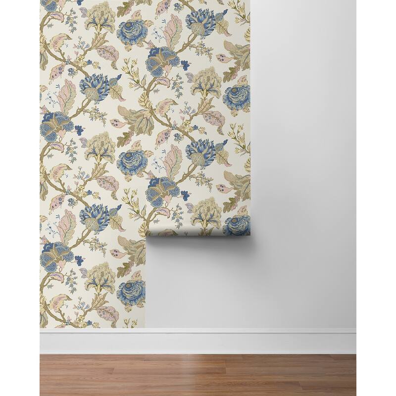 Seabrook Designs Lana Jacobean Prepasted Wallpaper