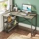 preview thumbnail 90 of 113, Small L Shaped Desk with Storage Shelves Corner Computer Desk 47 Inch - Dark Gray