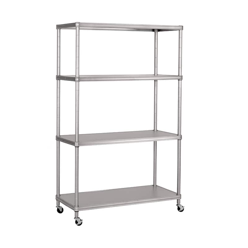 Seville Classics HOME 4-Tier Steel Shelving with Shelf Liners