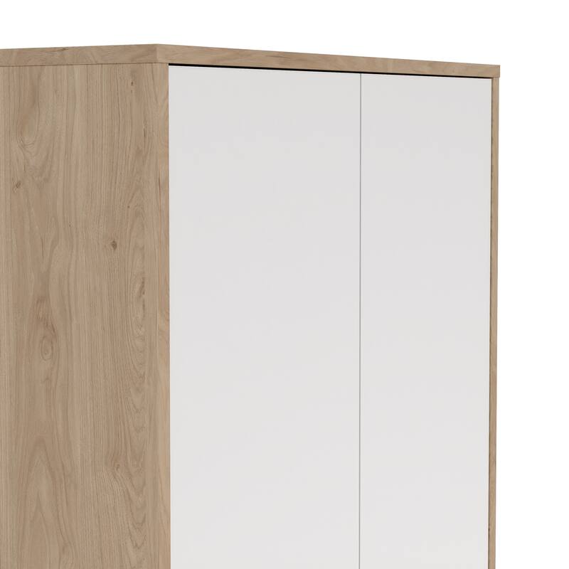 Carson Carrington Sign 6 Shelf Bookcase with 4 Doors, Home Office Storage - 13.5"D x 31.34"W x 80.59"H