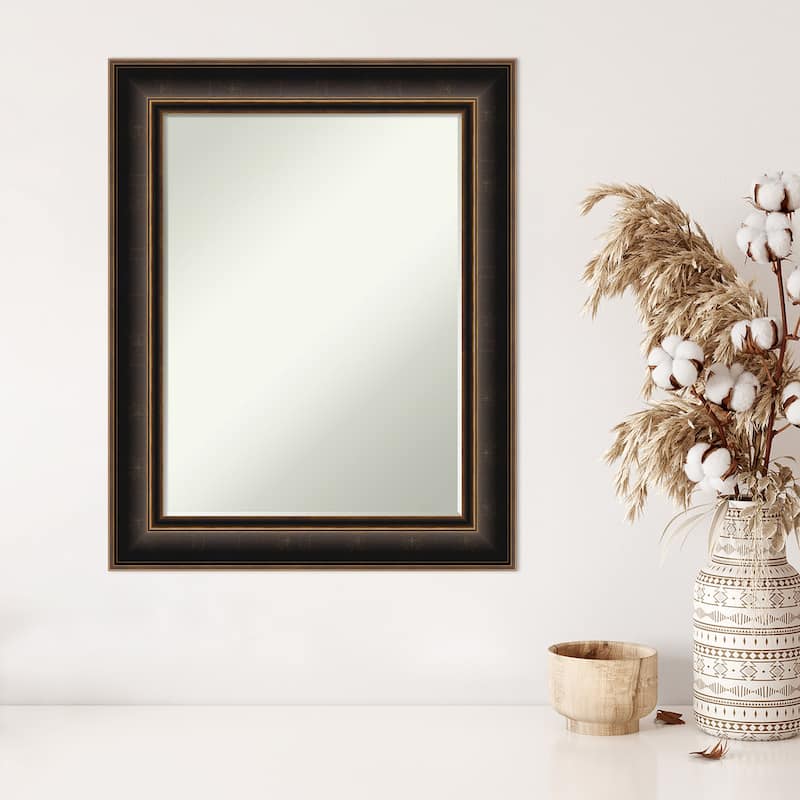 Villa Oil Rubbed Bronze Half-Inch-Bevel Wood Framed Wall Mirror - Villa Oil Rubbed Bronze - Glass Size 18x24