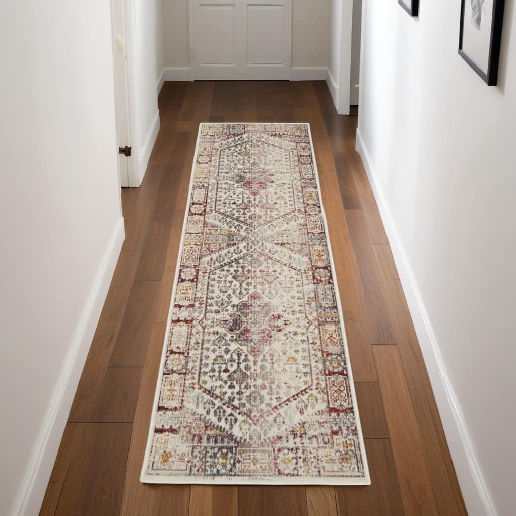 HomeRootsFloral Transitional Runner Area Rug - 96' X '28' X '0.5