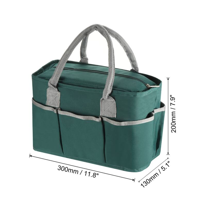 Lunch Bag Tote Bag with Pocket for Work Picnic 11.8"x5.1"x7.9", Black
