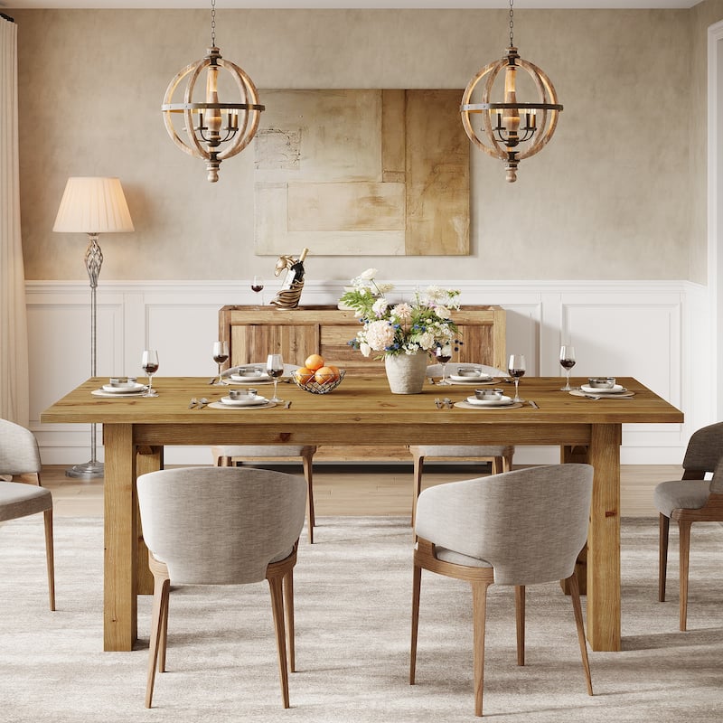 63-Inch Solid Wood Dining Table