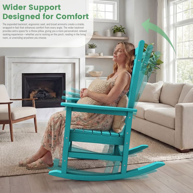 Modern High-Back Rocking Adirondack Chair All Weather