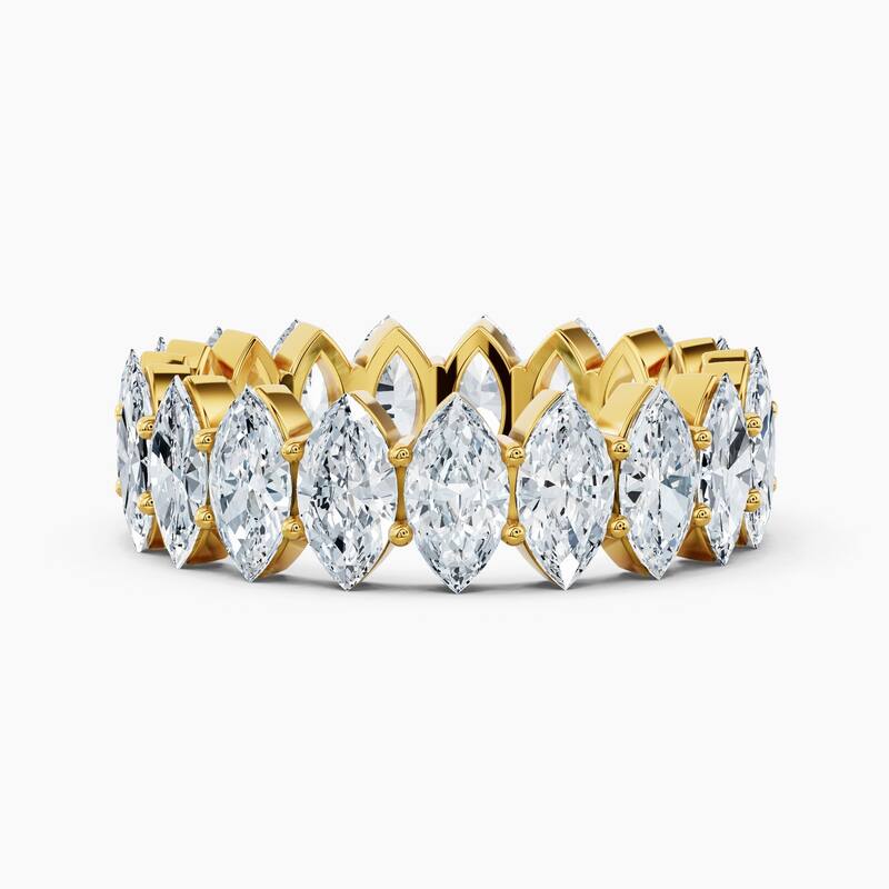 Auriya 14k Gold Marquise North-South Lab Grown Diamond Eternity Band 2.70 - 10.50 ct. tw. (F-G, VS) - 4.75 ct. wt. - 8 - Yellow