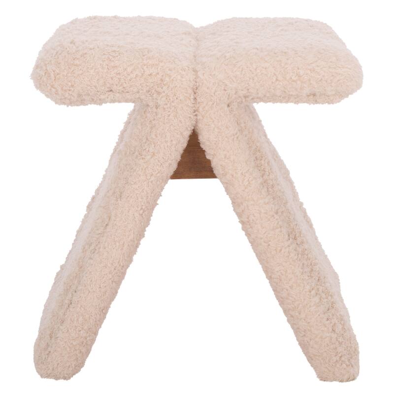 SAFAVIEH Couture Tessabella Teddy Fabric Ottoman