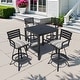 preview thumbnail 1 of 37, 3/5-Piece Outdoor Bar Stool Set Aluminum Swivel Bar Stools with Sunbrella Cushion MILANOCHAR - Set of 5
