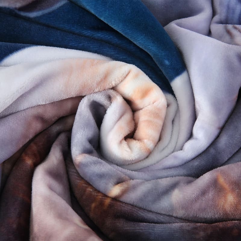 Warm Fleece Blanket Striped Fluffy Plush Bed Blanket 85"x93", 9lbs