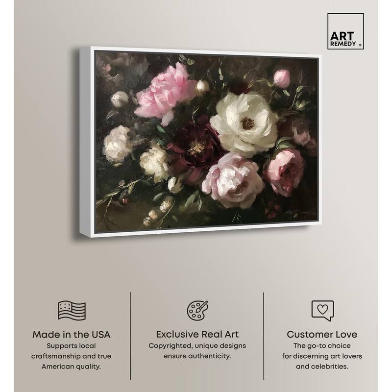 Peony Palette Nocturne Canvas by Art Remedy