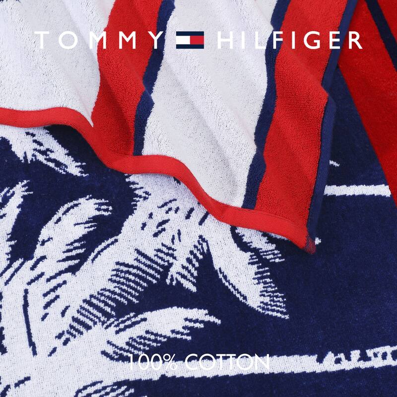 Tommy Hilfiger Printed Cotton Beach Towel - 36 x 68