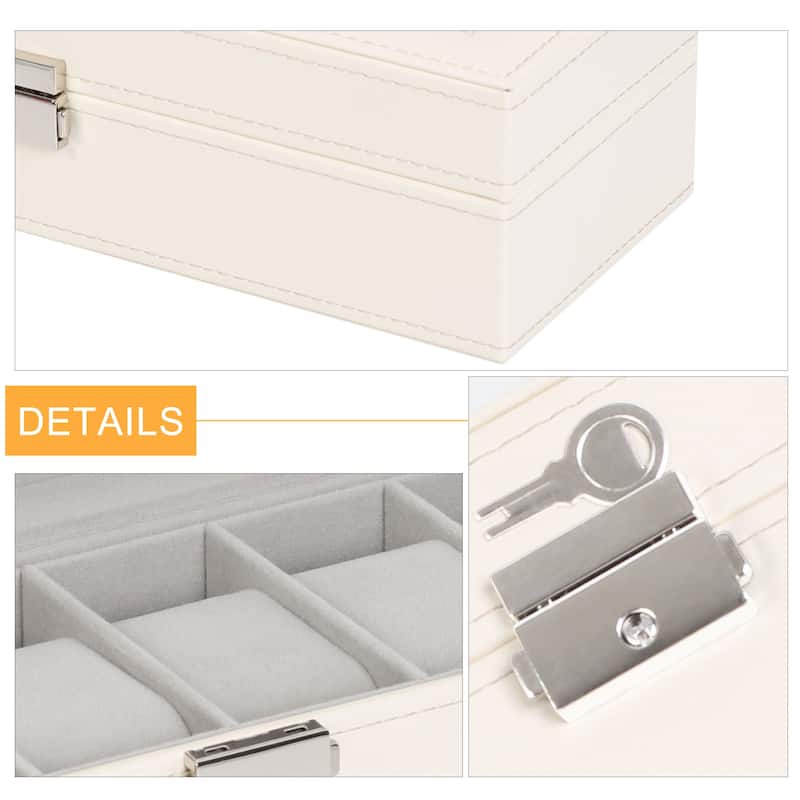 6 Slot Watch Display Case Watch Box Organizer, Father's Day Gift Watch Holder Organizer