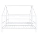 preview thumbnail 4 of 16, Metal Double Twin House Beds with Built-in Table, White