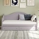preview thumbnail 2 of 5, Light Grey Wooden Twin Size Sofa Bed Daybed with 2 Storage Drawer