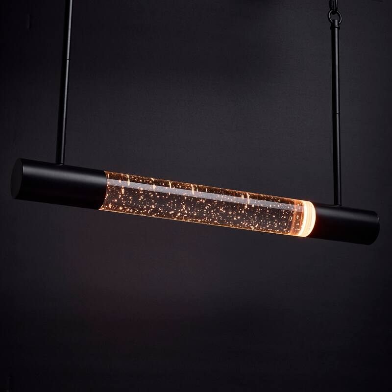 Lacey 23 Inch LED Island Pendant RGB/TW Starfish Enabled Matte Black with K9 Bubble Crystal